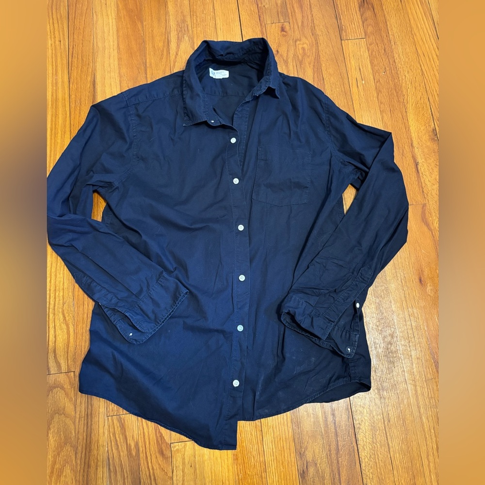 XL Navy Slim Fit Stretch Soft Poplin